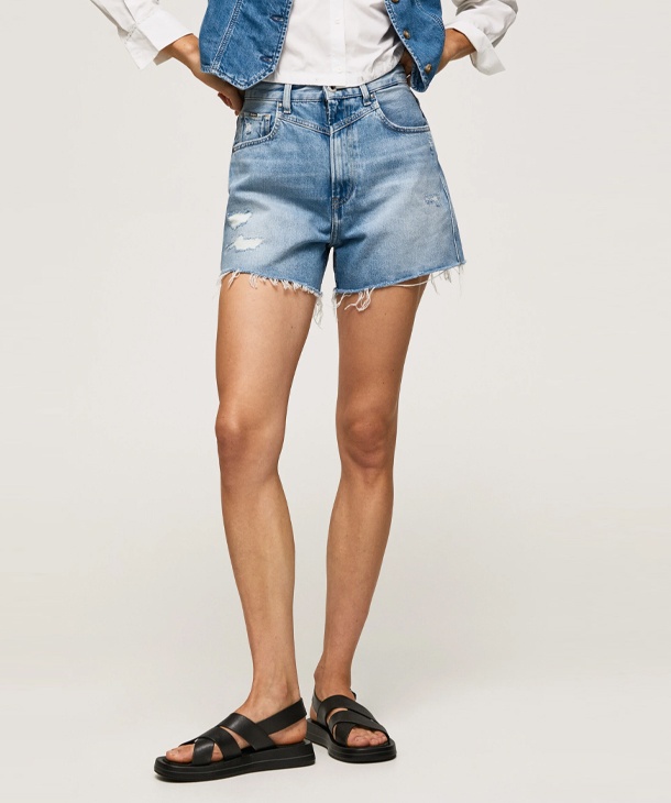 SHORTS IN DENIM BALLOON FIT PEPE JEANS