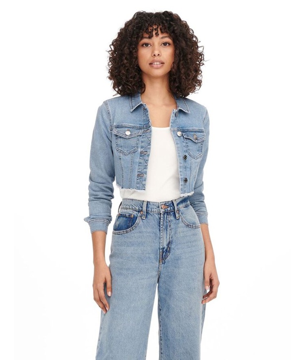GIACCA CROPPED IN DENIM ONLY