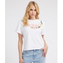 T-SHIRT LOGO FLOREALE STAMPATO GUESS JEANS