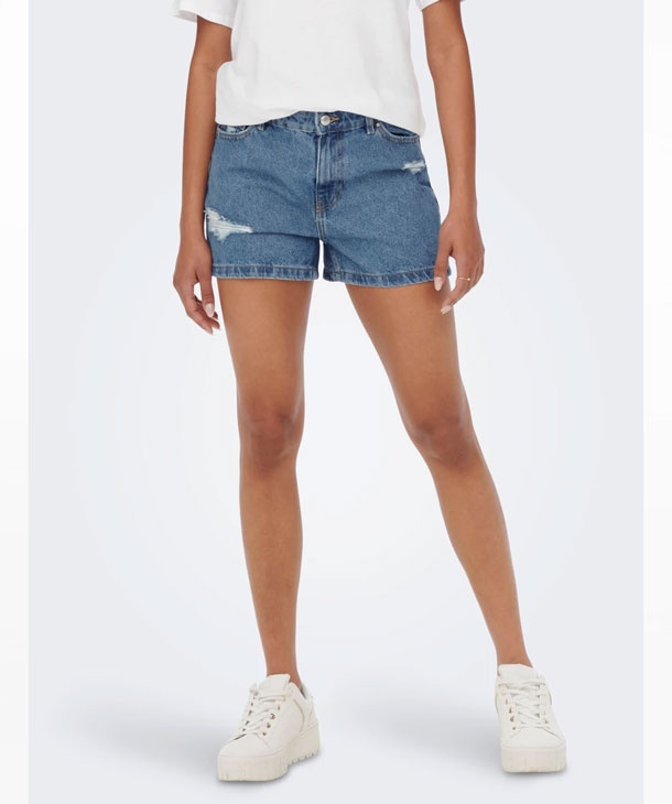SHORTS MOM FIT IN DENIM ONLY