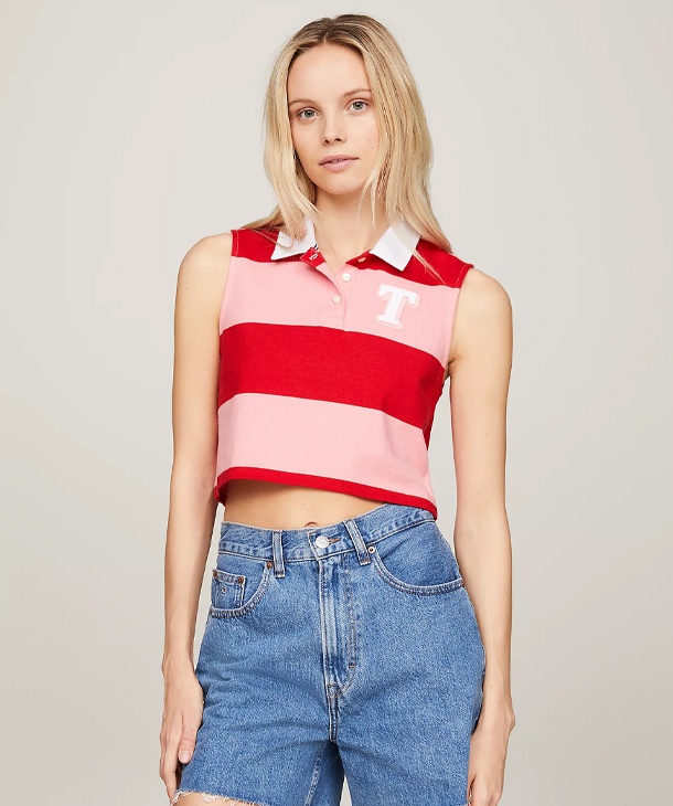 POLO SMANICATA A RIGHE TOMMY JEANS